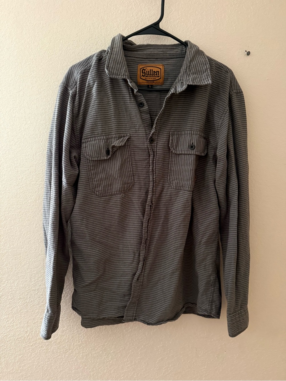 Men's Lightweight Striped Shirt Jacket in Charcoal by Sullen